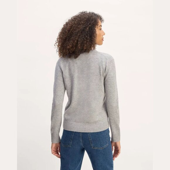 Everlane Gray The Classic Crew Cashmere Sweater Size XS 2576 - Picture 4 of 13